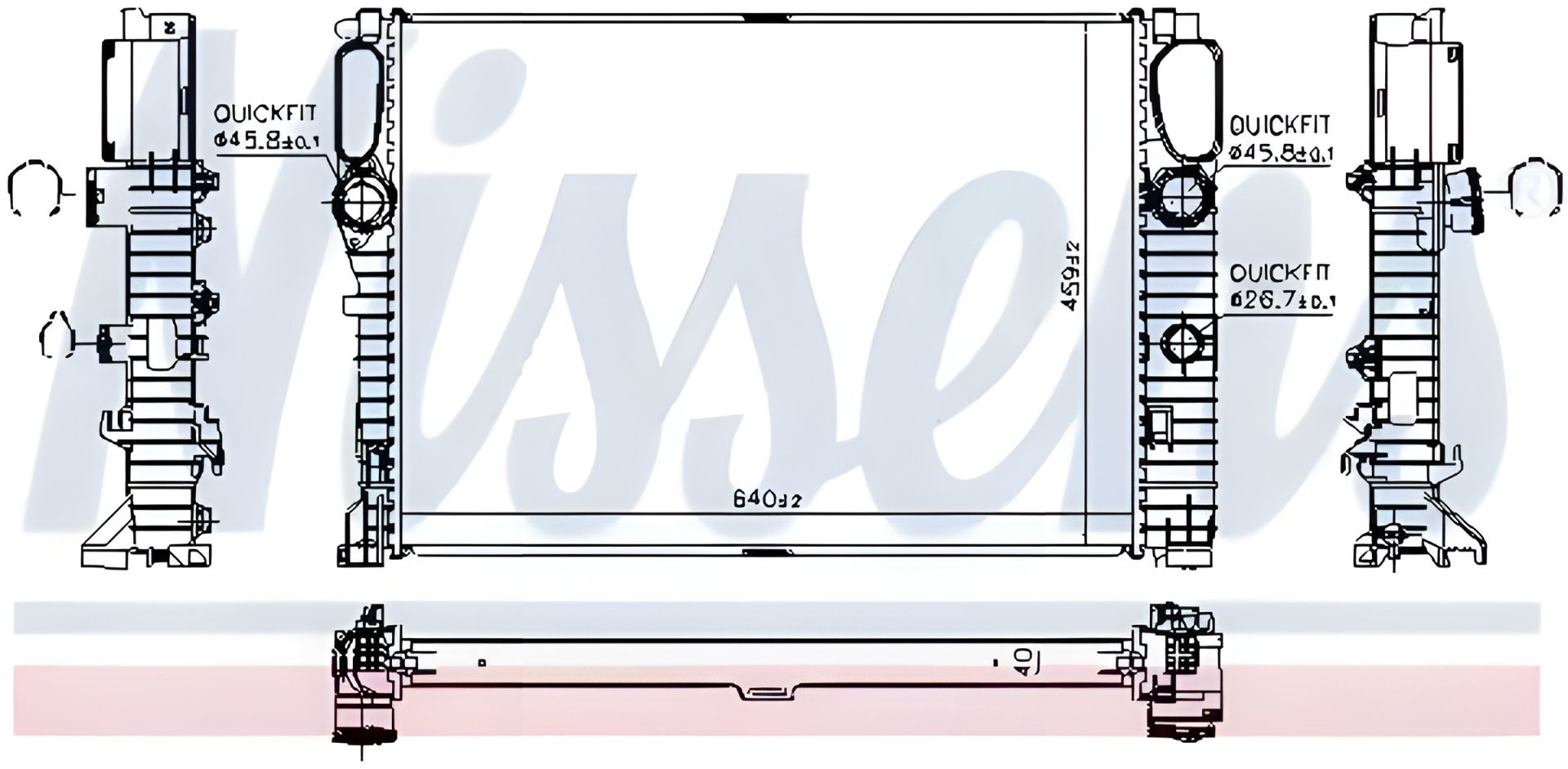 Охолодження двигуна радіатор MERCEDES-BENZ CLS, NISSENS (62796A) Охолодження двигуна радіатор MERCEDES-BENZ CLS, NISSENS (62796A)