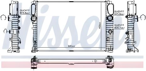 Охлаждающий радиатор двигателя MERCEDES-BENZ CLS, NISSENS (62796A) Охлаждающий радиатор двигателя MERCEDES-BENZ CLS, NISSENS (62796A)