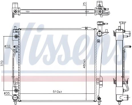 Охолодження двигуна радіатор KIA SORENTO, HYUNDAI SANTA FE, NISSENS (675046)