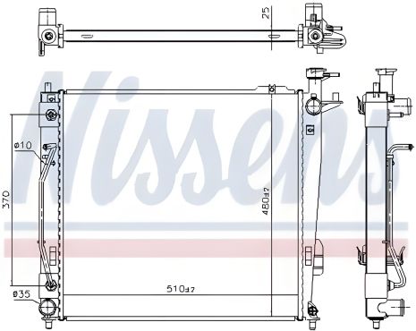 Охолодження двигуна радіатор KIA SORENTO, HYUNDAI SANTA FE, NISSENS (675046)