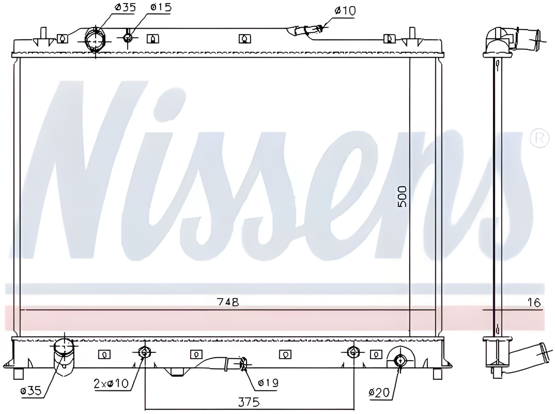 Радіатор охолодження двигуна MAZDA CX-9, NISSENS, модель 68525 Радіатор охолодження двигуна MAZDA CX-9, NISSENS, модель 68525