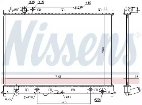 Радіатор охолодження двигуна MAZDA CX-9, NISSENS (68525)