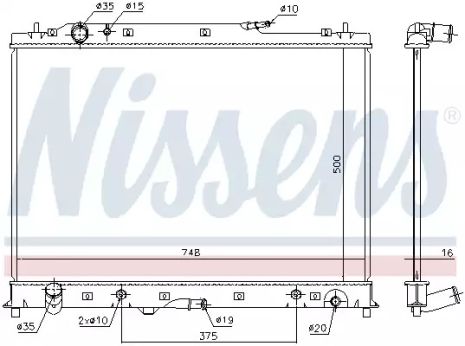 Радиатор охлаждения двигателя MAZDA CX-9, NISSENS (68525)