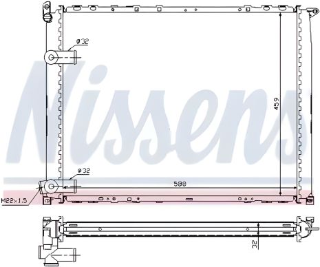 Двигательный радиатор охлаждения для RENAULT SAFRANE, NISSENS (63943A)