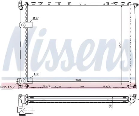 Радіатор охолодження для двигуна RENAULT SAFRANE, NISSENS (63943A)