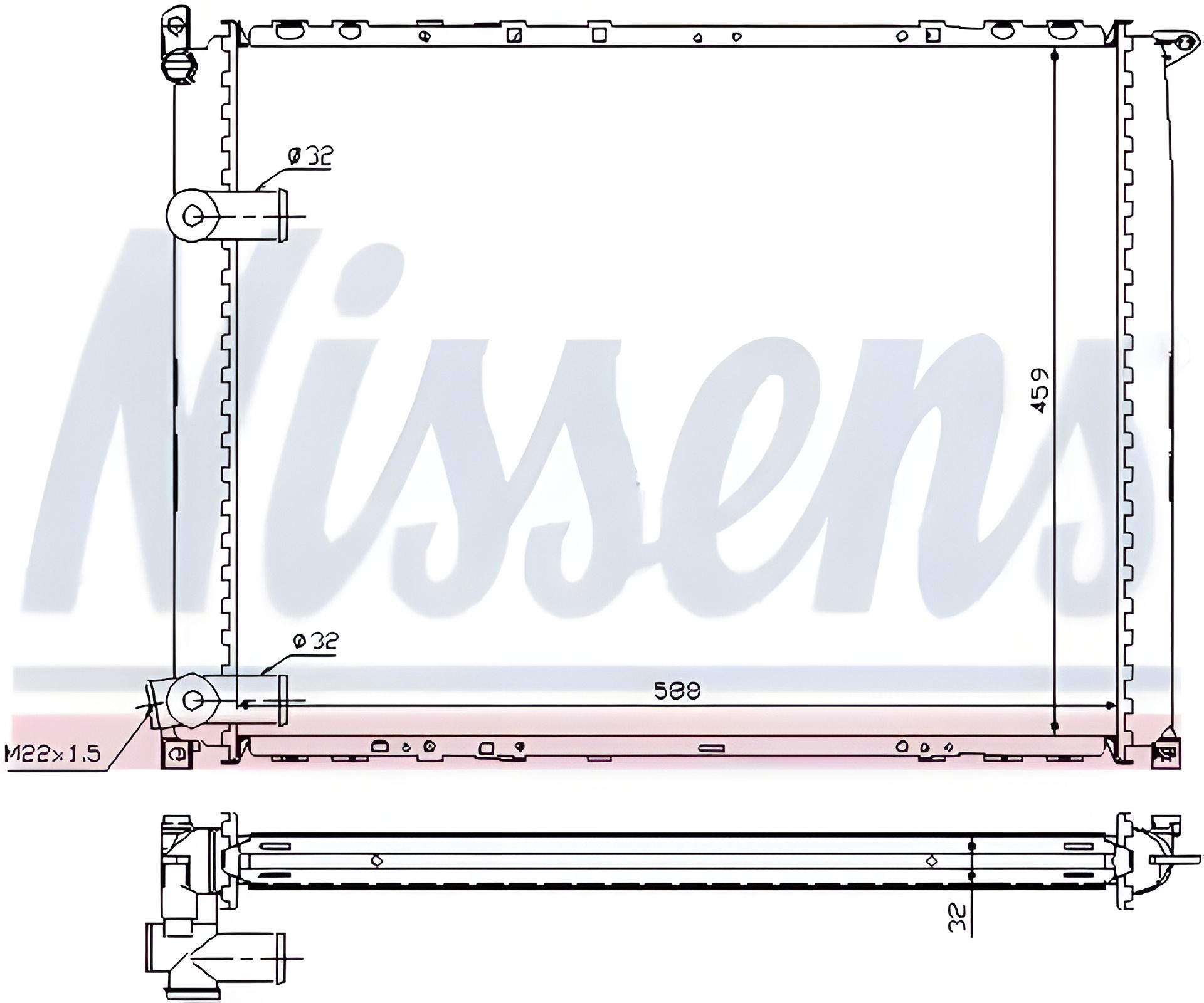 Радіатор охолодження для двигуна RENAULT SAFRANE, NISSENS (63943A) Радіатор охолодження для двигуна RENAULT SAFRANE, NISSENS (63943A)