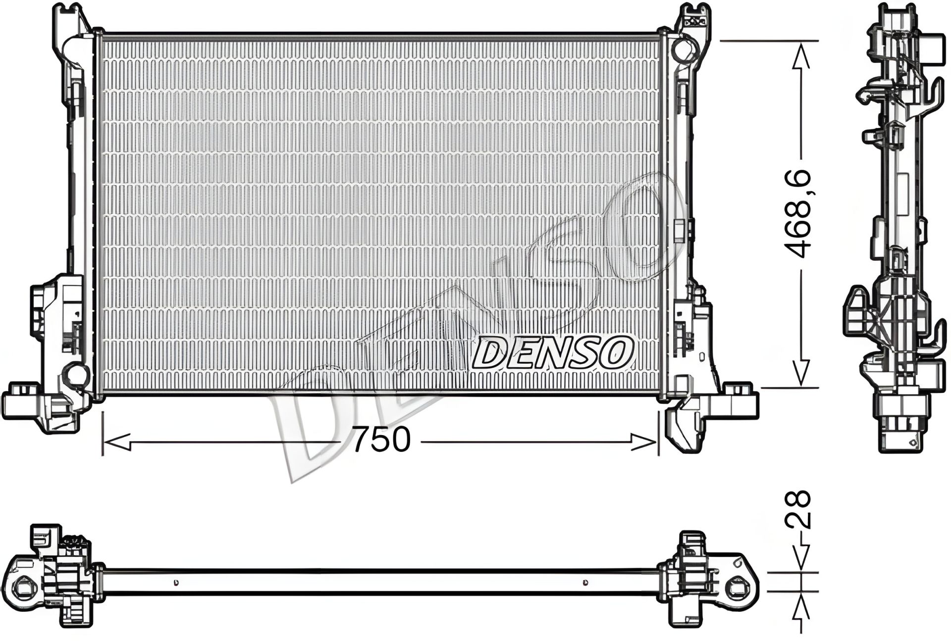 Радиатор охлаждения двигателя для FIAT TALENTO и других моделей, DENSO (DRM09174) Радиатор охлаждения двигателя для FIAT TALENTO и других моделей, DENSO (DRM09174)