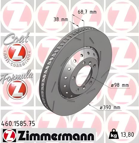 Диск гальмівний PORSCHE PANAMERA, ZIMMERMANN (460158575)