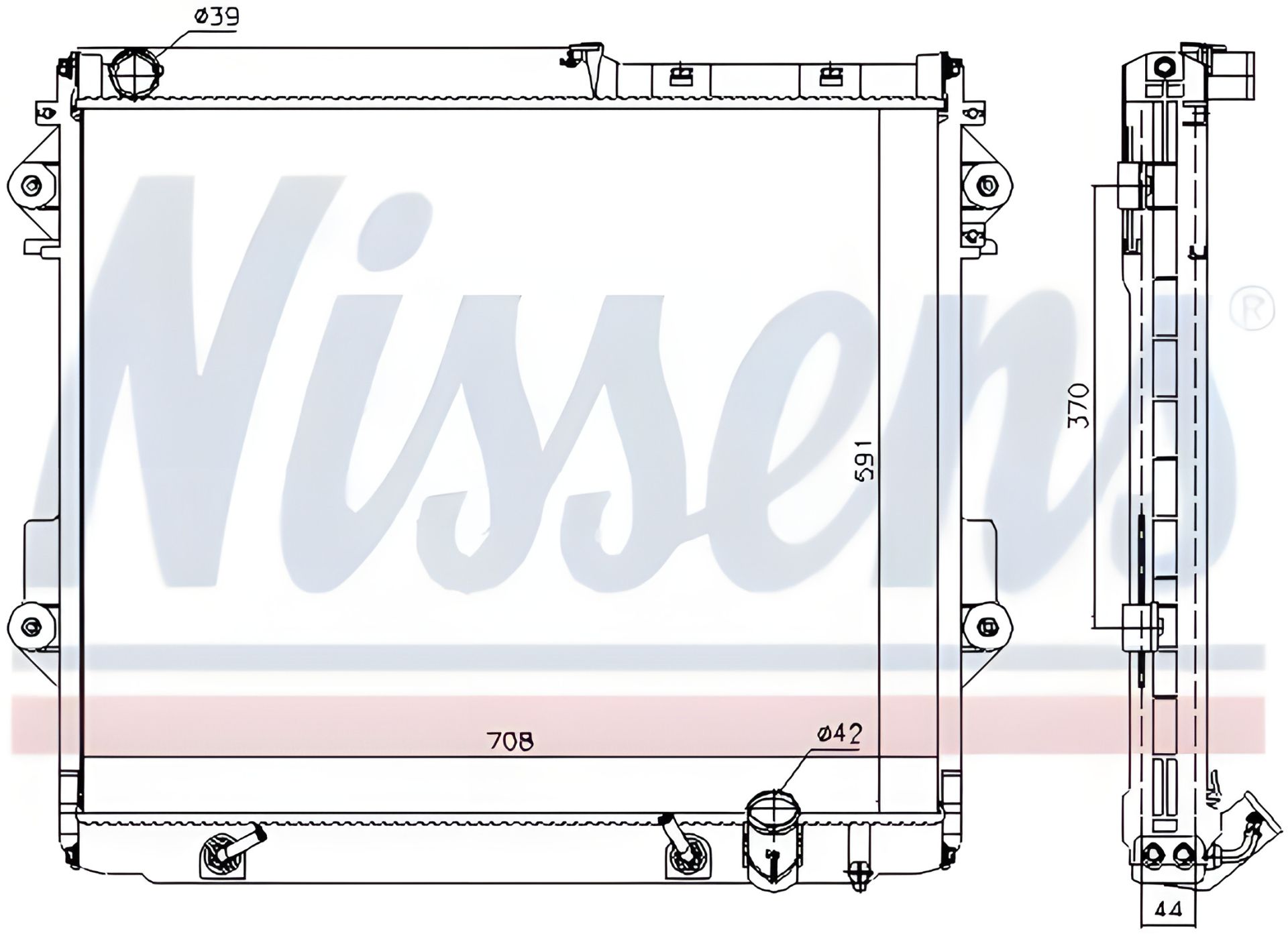 Радиатор охлаждения двигателя для TOYOTA LAND CRUISER, NISSENS (646826) Радиатор охлаждения двигателя для TOYOTA LAND CRUISER, NISSENS (646826)