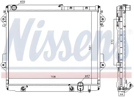 Радиатор охлаждения двигателя для TOYOTA LAND CRUISER, NISSENS (646826)
