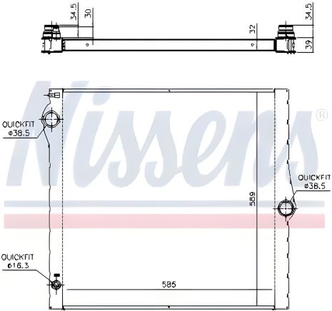 Радіатор охолодження двигуна для BMW X5, NISSENS (60825)