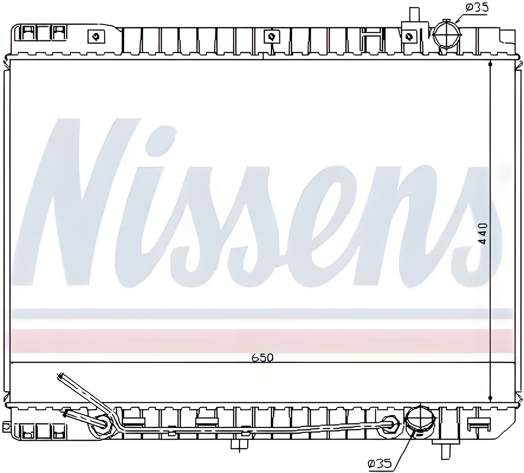 Двигательный радиатор охлаждения для KIA CARNIVAL, от NISSENS (66759) Двигательный радиатор охлаждения для KIA CARNIVAL, от NISSENS (66759)