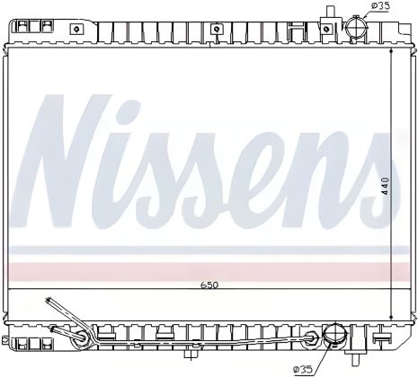 Двигательный радиатор охлаждения для KIA CARNIVAL, от NISSENS (66759) Двигательный радиатор охлаждения для KIA CARNIVAL, от NISSENS (66759)
