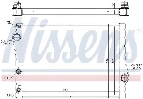 Радиатор охлаждения для двигателя BMW X6, NISSENS (60823) Радиатор охлаждения для двигателя BMW X6, NISSENS (60823)