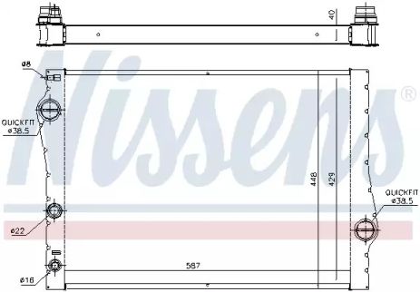 Радіатор охолодження двигуна BMW X6, NISSENS (60823)