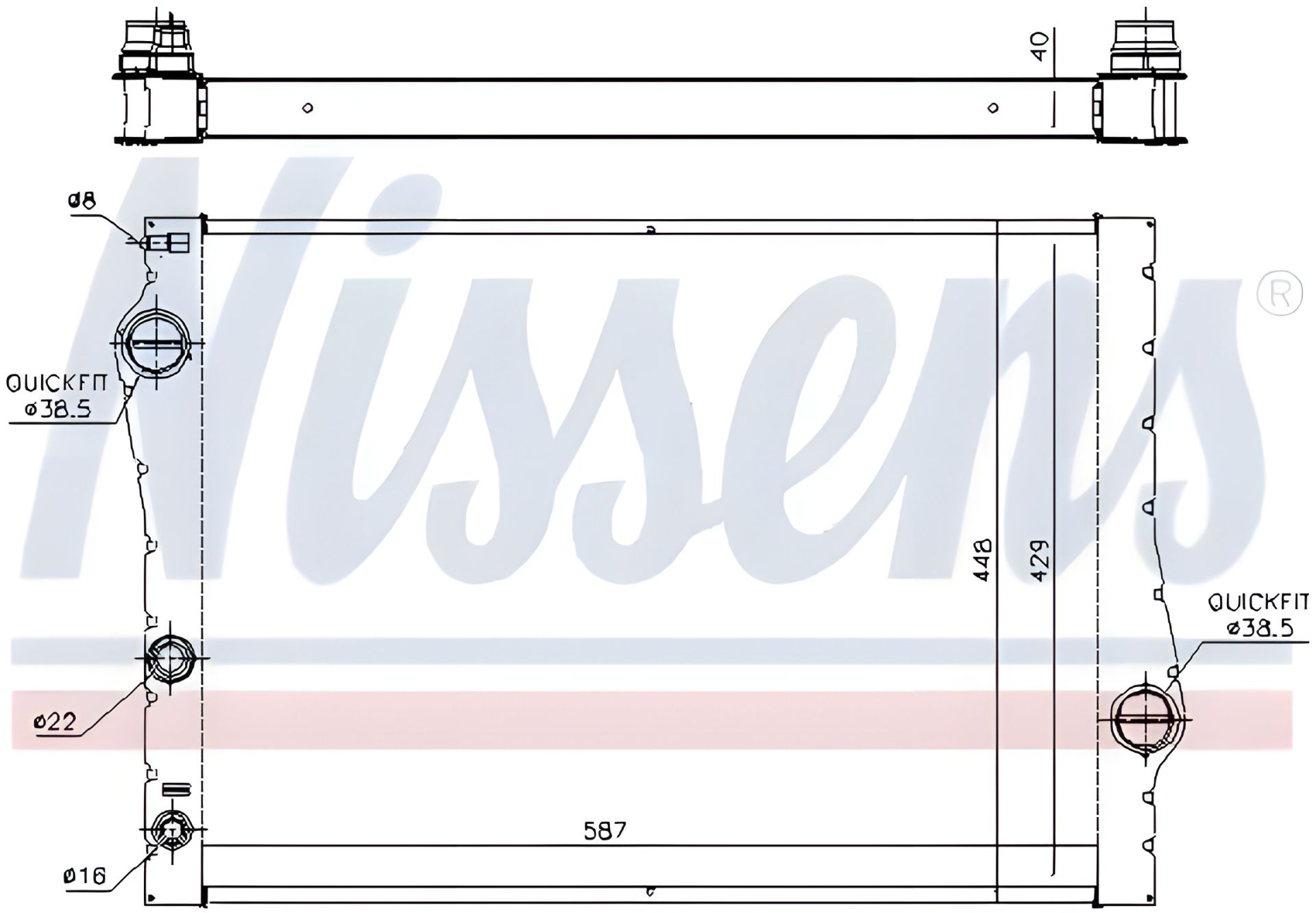 Охолодження двигуна радіатор BMW X6, NISSENS (60823) Охолодження двигуна радіатор BMW X6, NISSENS (60823)