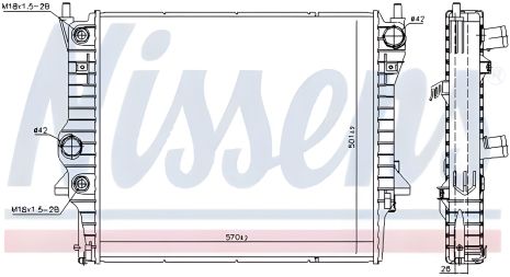 Охолодження двигуна радіатор DAIMLER SUPER, JAGUAR XF, NISSENS (66708) Охолодження двигуна радіатор DAIMLER SUPER, JAGUAR XF, NISSENS (66708)