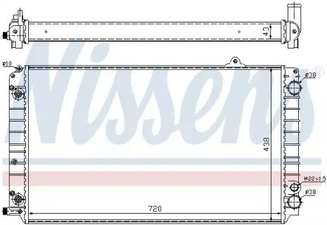 Радиатор охлаждения двигателя AUDI A8, NISSENS (60239)