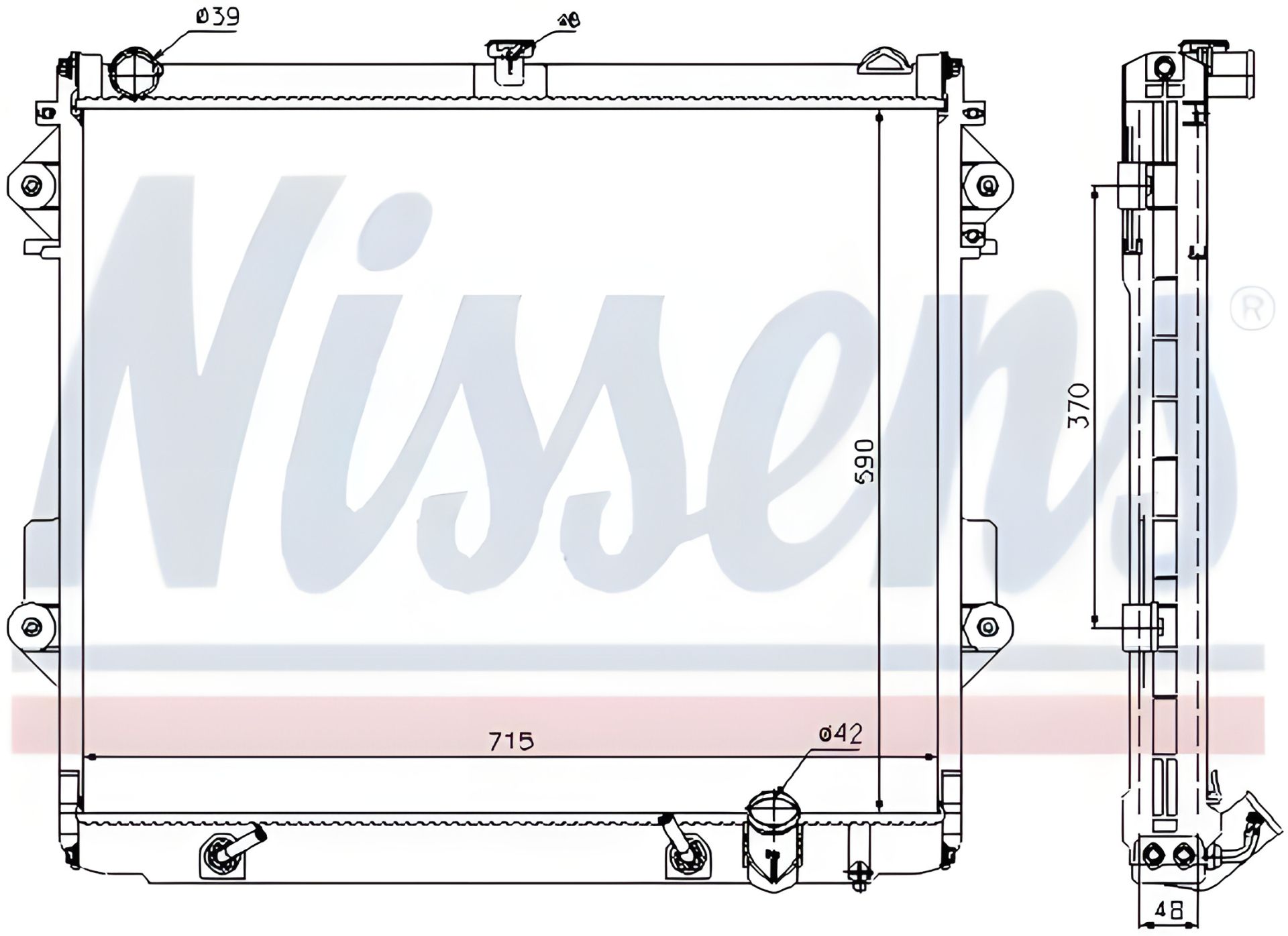 Engine Cooling Radiator LEXUS LX, TOYOTA LAND CRUISER, NISSENS (646827) Engine Cooling Radiator LEXUS LX, TOYOTA LAND CRUISER, NISSENS (646827)