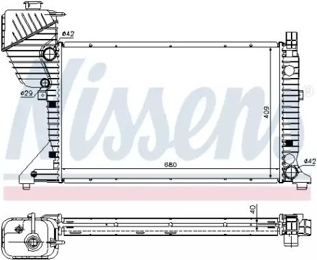 Радіатор охолодження двигуна MERCEDES-BENZ SPRINTER, NISSENS (62519A)