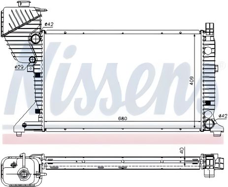 Радиатор охлаждения двигателя для MERCEDES-BENZ SPRINTER, NISSENS (62519A)