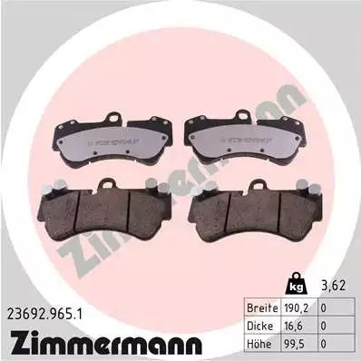 Гальмівні колодки, VW Touareg, Porsche Cayenne, Zimmermann (236929651)