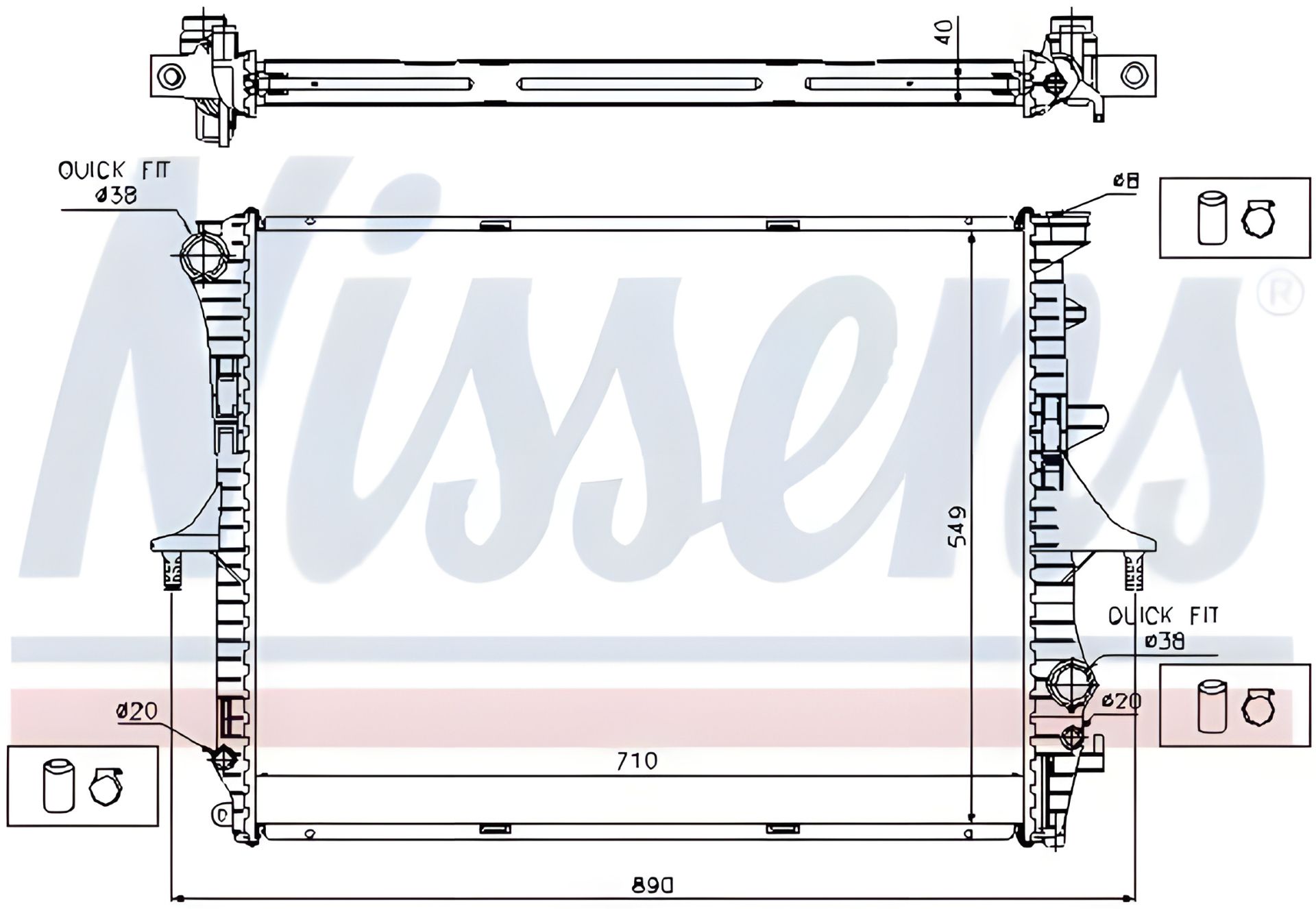 Радіатор охолодження мотора AUDI Q7, VW TOUAREG, NISSENS (65276A) Радіатор охолодження мотора AUDI Q7, VW TOUAREG, NISSENS (65276A)