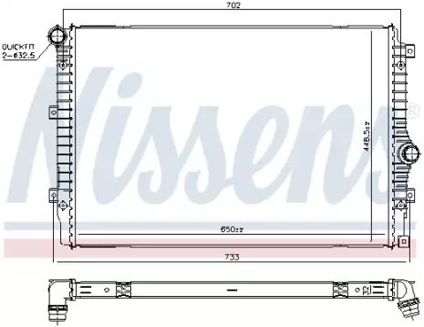 Радіатор охолодження двигуна VW TIGUAN, NISSENS (606084)