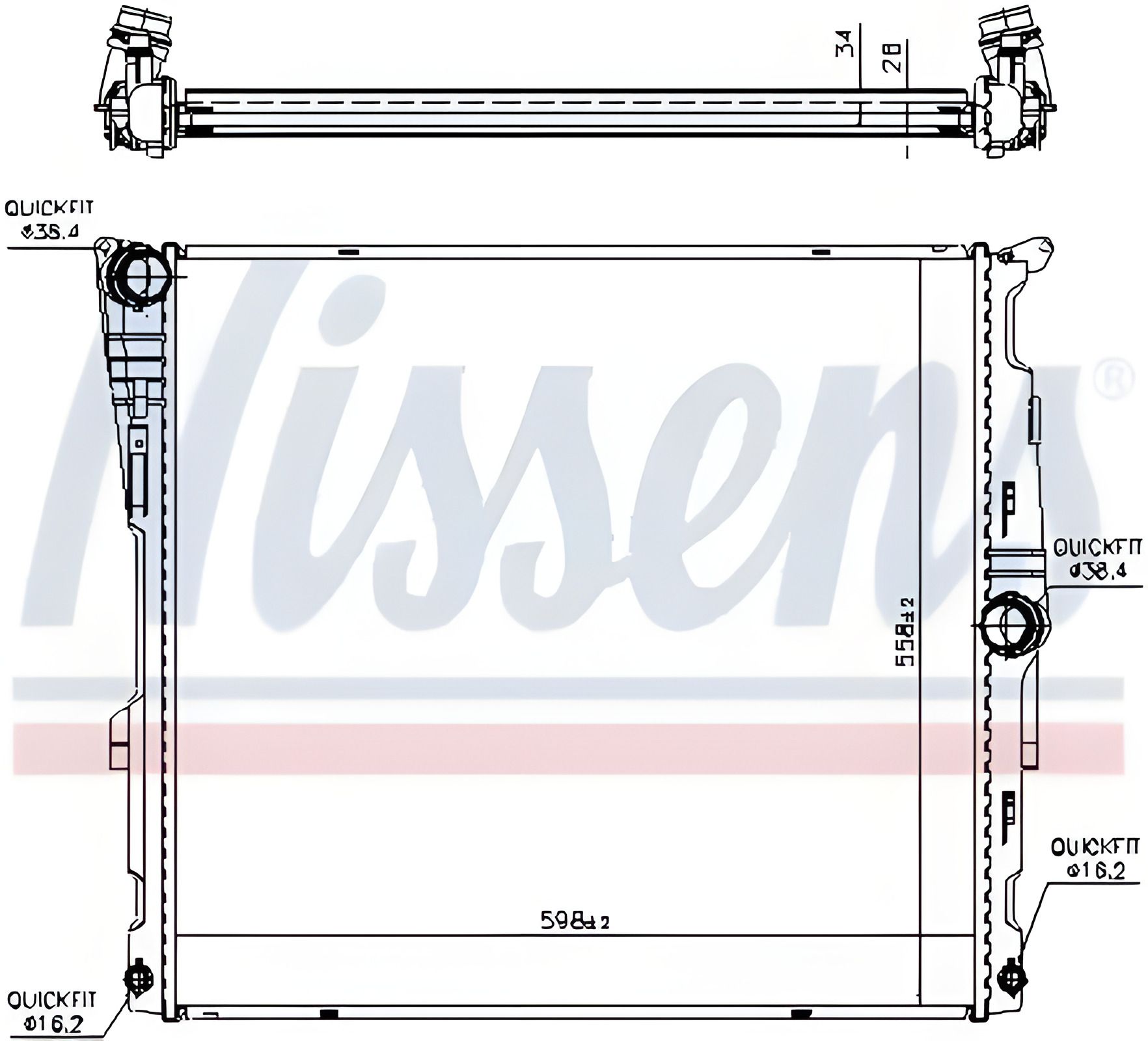 Радіатор охолодження двигуна для BMW X3, NISSENS (60811) Радіатор охолодження двигуна для BMW X3, NISSENS (60811)