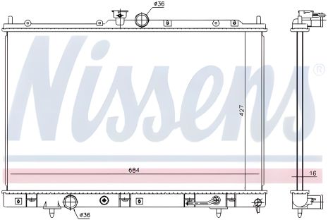 Охолодження двигуна радіатор MITSUBISHI OUTLANDER, NISSENS (628976)