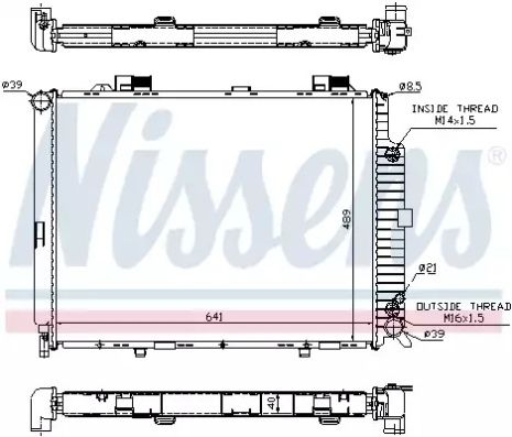 Радіатор охолодження двигуна MERCEDES-BENZ E-CLASS, NISSENS (62689A)