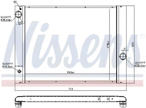Радіатор двигуна охолодження, BMW 6, NISSENS (60763) Радіатор двигуна охолодження, BMW 6, NISSENS (60763)