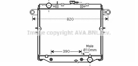 Радіатор охолодження двигуна LEXUS LX, TOYOTA LAND CRUISER, AVA COOLING (TO2329)