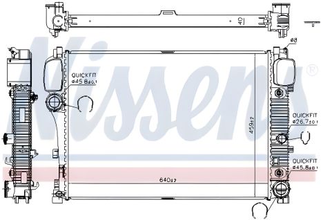 Радиатор двигателя охлаждения MERCEDES-BENZ S-CLASS, NISSENS (67107A)