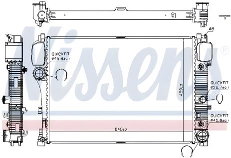 Радіатор охолодження двигуна для MERCEDES-BENZ S-CLASS, NISSENS (67107A)