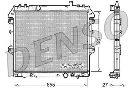 Радіатор охолодження двигуна TOYOTA HILUX, DENSO (DRM50045)