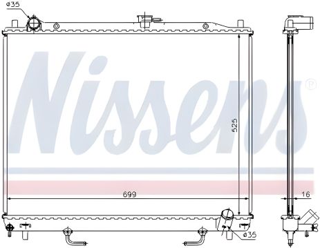 Радиатор двигателя для охлаждения MITSUBISHI PAJERO, NISSENS (68181A) Радиатор двигателя для охлаждения MITSUBISHI PAJERO, NISSENS (68181A)
