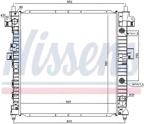 Двигунний охолоджуючий радіатор SSANGYONG ACTYON, NISSENS (64316)