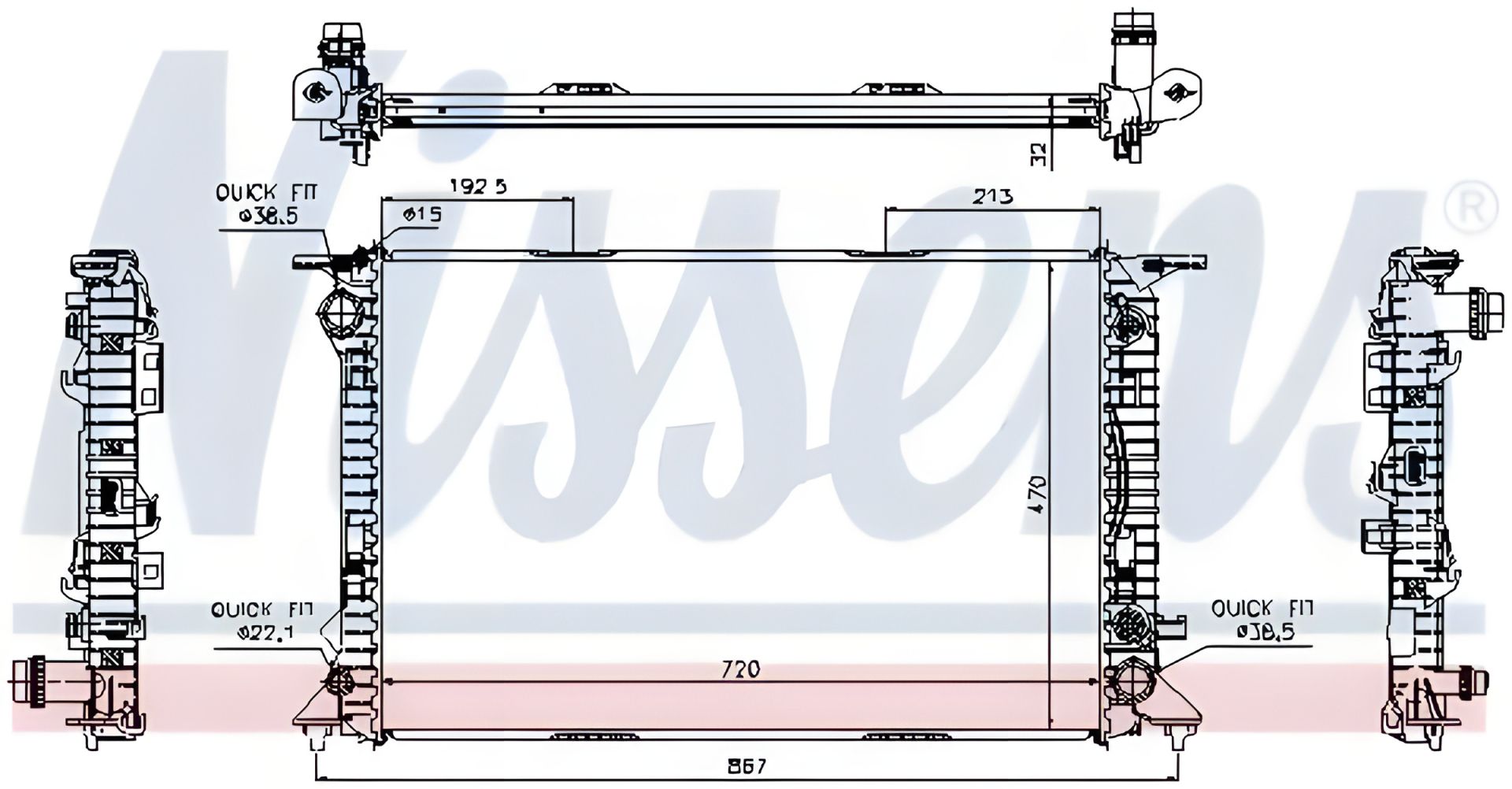 Охолодження двигуна радіатор PORSCHE MACAN, AUDI A5, NISSENS (60318) Охолодження двигуна радіатор PORSCHE MACAN, AUDI A5, NISSENS (60318)