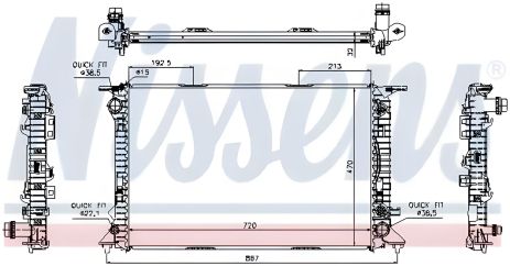 Охлаждающий радиатор двигателя PORSCHE MACAN, AUDI A5, NISSENS (60318) Охлаждающий радиатор двигателя PORSCHE MACAN, AUDI A5, NISSENS (60318)