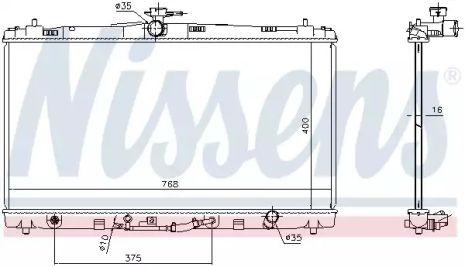 Радиатор охлаждения двигателя TOYOTA AURION, NISSENS (646906)