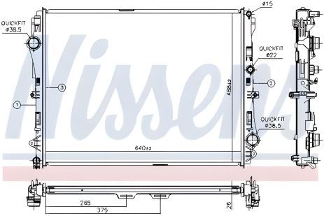 Охолодження радіатор двигуна MERCEDES-BENZ EQC, NISSENS (627023) Охолодження радіатор двигуна MERCEDES-BENZ EQC, NISSENS (627023)