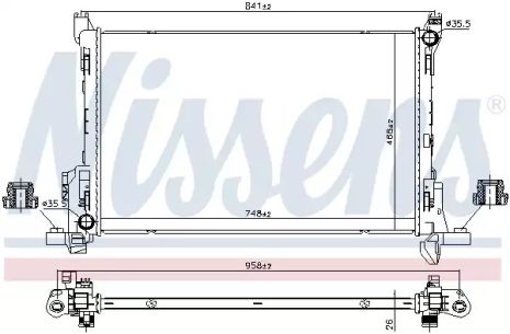 Радіатор охолодження двигуна NISSAN NV300, FIAT TALENTO, NISSENS (630793)