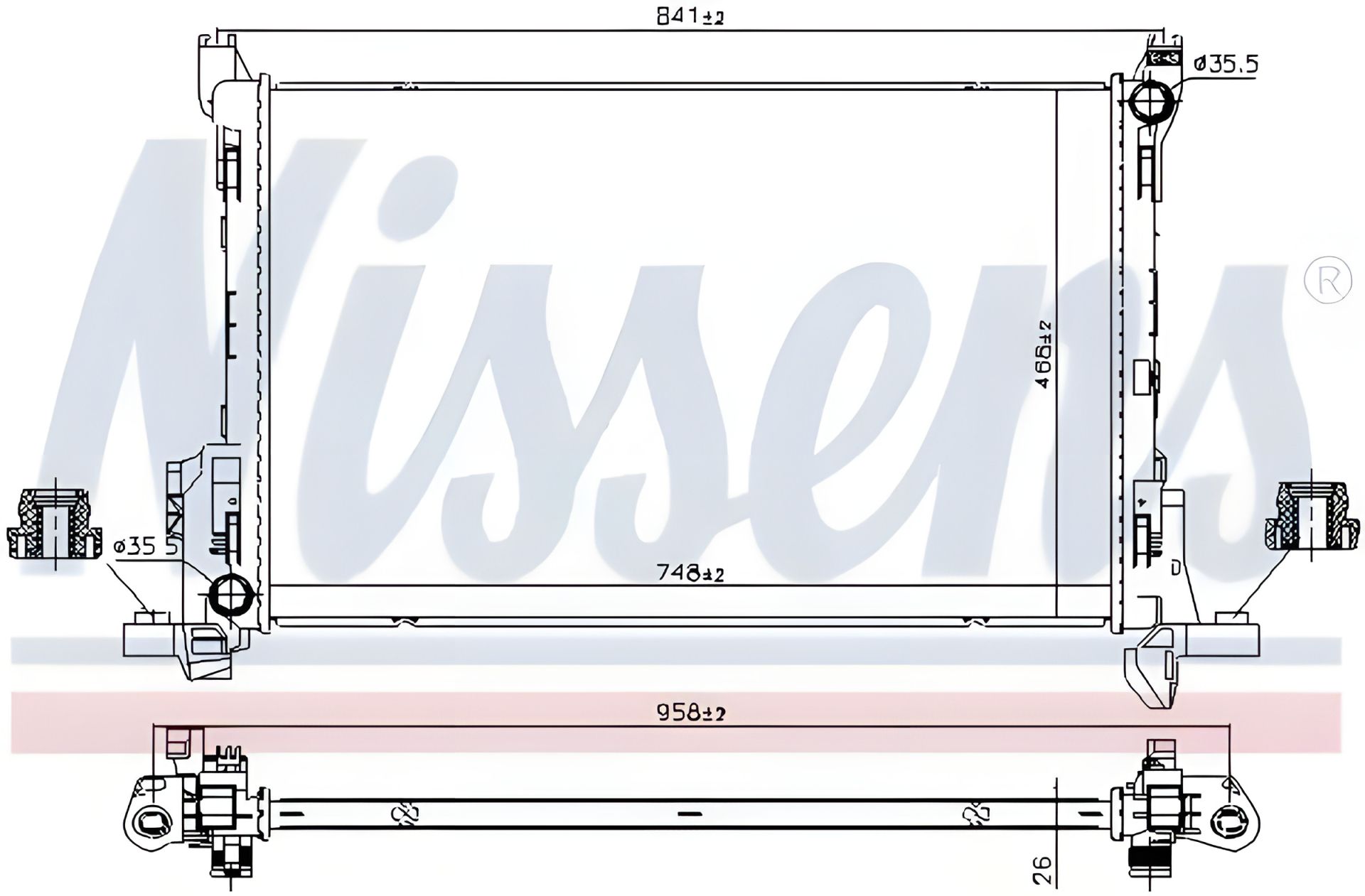 Авторадиатор охлаждения двигателя NISSAN NV300, FIAT TALENTO, NISSENS (630793) Авторадиатор охлаждения двигателя NISSAN NV300, FIAT TALENTO, NISSENS (630793)