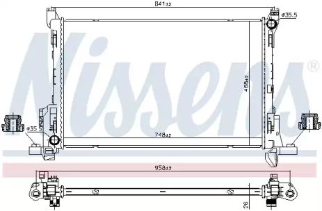 Радиатор охлаждения двигателя NISSAN NV300, FIAT TALENTO, NISSENS (630793)