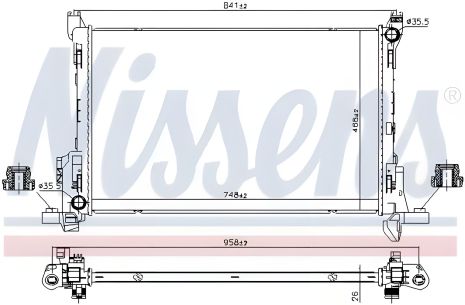 Авторадиатор охлаждения двигателя NISSAN NV300, FIAT TALENTO, NISSENS (630793)