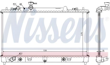 Радиатор двигателя MAZDA 6, NISSENS (68508)