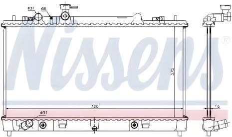 Охолодження двигуна радіатор MAZDA 6, NISSENS (68508) Охолодження двигуна радіатор MAZDA 6, NISSENS (68508)