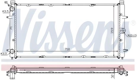 Охлаждающий радиатор двигателя VW TRANSPORTER, NISSENS (65273A) Охлаждающий радиатор двигателя VW TRANSPORTER, NISSENS (65273A)