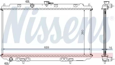 Радіатор охолодження двигуна NISSAN PRIMERA, NISSENS (67344A)